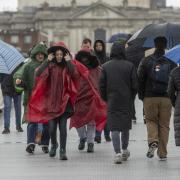 Rain and strong winds are forecast for London today