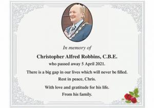Christopher Alfred Robbins CBE