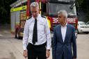 Mayor of London Sadiq Khan and the London Fire Commissioner, Andy Roe at Plaistow Fire Station in Newham