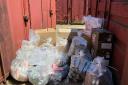 The haul of cigarettes and tobacco seized from containers near Chrisp Street Market