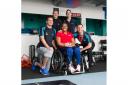 Wheelchair athlete Vanessa Daobry with (from left to right) UEL head of strength and conditioning Duncan Ogilvie, intern Larissa Chloe, high performance support Julie Gooderick and high performance sports manager Matthew Tansley (pic: University of East L