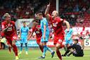 Leyton Orient's Josh Wright celebrates scoring his side's first goal during the League Two match against Cheltenham Town at Brisbane Road (pic: Chris Radburn/PA Images).