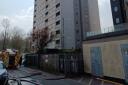 Crews rescued a man and a woman after a fire broke out in a 16th-floor flat in Wellington Way, Bow
