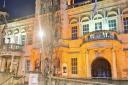 Redbridge Town Hall lit up orange in a message about women's safety