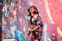 Karen O of Yeah Yeah Yeahs performs at All Points East on Friday night. Picture: Jordan Curtis Hughes
