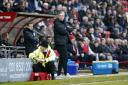 Leyton Orient boss Andy Edwards looks on from the touchline (pic: Simon O'Connor).