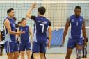 UEL's men celebrate a point during their volleyball match against Bournemouth (pic: Matt Parker)