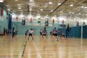 Action from the University of East London men's volleyball teams clash against City University (pic: Zoe Griffin).