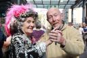 The Pearly Queen of Islington, Phyllis Broadbent, enjoys the tea dance at Spitalfields Market to raise awareness of National Eye Health Week.
