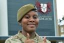Sgt Sarah Adegboyega, 17, outside City of London Academy Islington. Picture: Polly Hancock