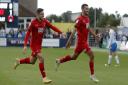 Leyton Orient's Idris El Mizouni celebrates after scoring their second goal at Barrow