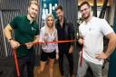 Virgis Silinskas, Shannon Courtenay, Alex Mytton and Christian Thomson (left to right) cutting the ribbon