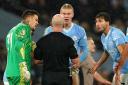 Manchester City’s players were incensed over a late decision in their draw with Tottenham (Martin Rickett/PA)