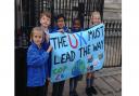 Pupils unfurl their banner in Whitehall