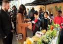 Selling produce grown in school... pupils from Tower Bridge Primary  at Borough Market