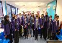 London Enterprise Academy pupils with principal Ashid Ali