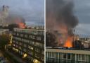 Flames and smoke could be seen billowing from a block of flats on Wednesday evening (September 27)