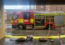 Fire crews in Stratford after a canal caused flooding