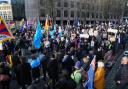 A demonstration opposed to the  Chinese Embassy moving to the Royal Mint (Image:  PA)