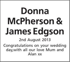 Donna McPherson - James Edgson