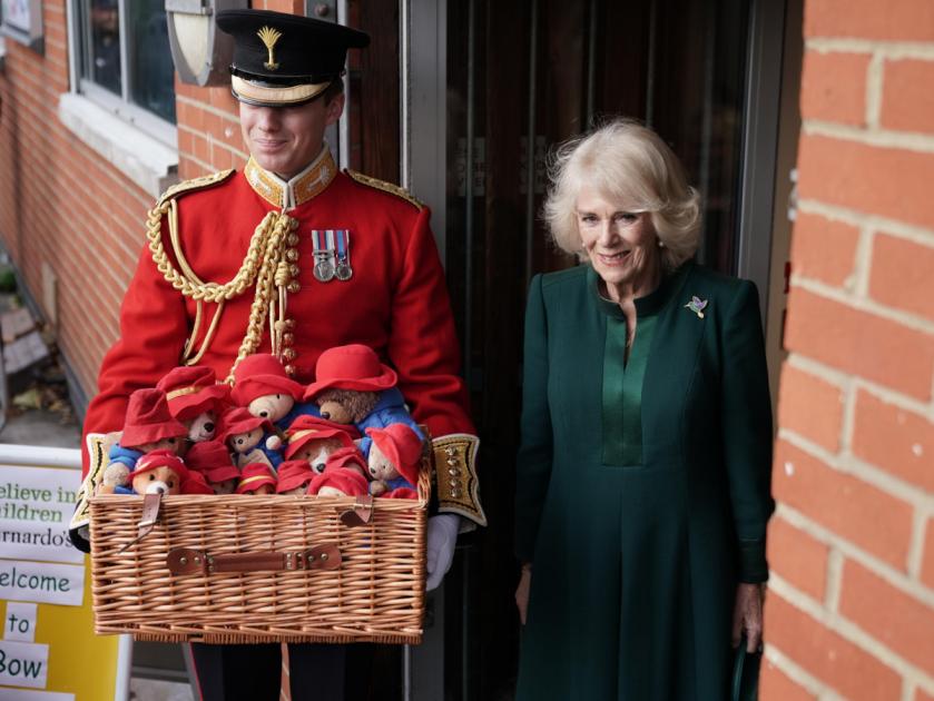 Camilla delivers teddy bears to Barnardo’s Nusery in Bow