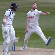 Jamie Porter in bowling action for Essex during Warwickshire CCC vs Essex CCC, LV Insurance County Championship Group 1 Cricket at Edgbaston Stadium on 25th April 2021