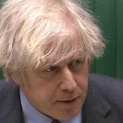 Boris Johnson giving his speech to Parliament today, about setting out the road map for easing coronavirus restrictions