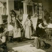 Making banners for a women's Social and Political (WSPU) rally in 1910. Picture: LSE Library