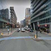 Whitechapel High Street at the junction with Commercial Street and Leman Street, near where the crash happened
