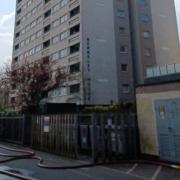 Crews rescued a man and a woman after a fire broke out in a 16th-floor flat in Wellington Way, Bow