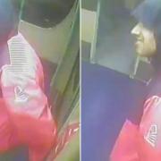 Police believe this man may have information which could assist their investigation into an alleged hate crime on the DLR at Poplar