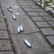 Laughing gas canisters similar to these were seized during a council operation