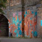Railway arch mural at Tower Hamlets Cemetery Park