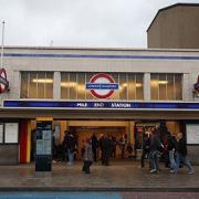 The men were shot outside Mile End tube station. Picture: Isabel Infantes