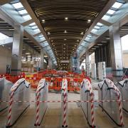 New ticket barriers at Whitechapel before being finished