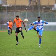 Action from the Essex Senior League match between Tower Hamlets and Ilford at Mile End Stadium (pic Tim Edwards)