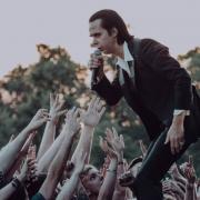 Nick Cave on stage with the Bad Seeds at All Points East in Victoria Park on Sunday. Picture: Hollie Shepherd