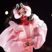 Bjork on stage during her Sunday night set at All Points East in Victoria Park. Picture: Santiago Felipe