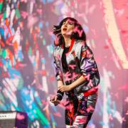 Karen O of Yeah Yeah Yeahs performs at All Points East on Friday night. Picture: Jordan Curtis Hughes