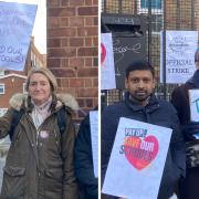 Teaching staff on a Bethnal Green picket line