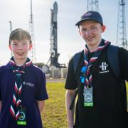 Craig Alexander, 14, from Reading and Simon Shemetilo, 16, (right) from Tower Hamlets, who had exclusive access to a space launch in Florida