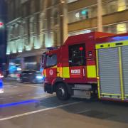 Firefighters rushed to the flat fire in Bethnal Green just after 3pm today