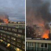 Flames and smoke could be seen billowing from a block of flats on Wednesday evening (September 27)