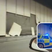 The tunnel showed damage thought to have been caused by the crash