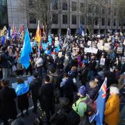 A demonstration opposed to the  Chinese Embassy moving to the Royal Mint (Image:  PA)