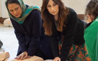 Rushanara Ali MP and Samina Kiyani at the CPR training