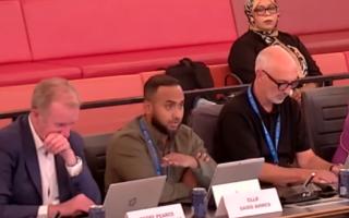 Councillor Saied Ahmed speaks at the committee meeting